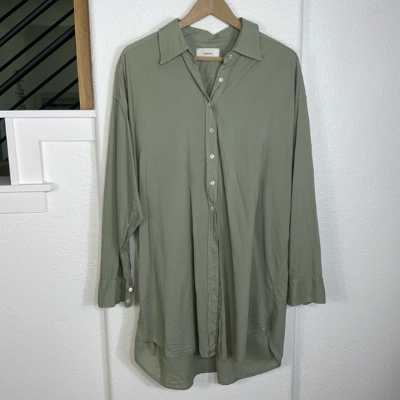 XiRENA Olive Casual Button-Down Shirt Dress - Picture 1 of 4